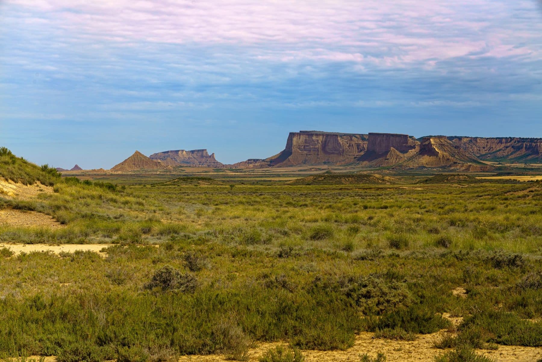 High desert mesas in New Mexico under a wide sky